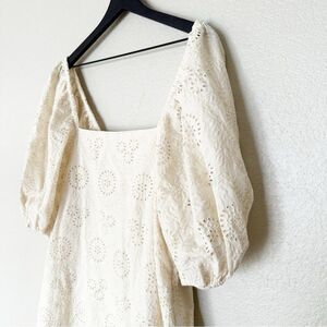 Jen's Pirate Booty Mini Dress Womens Ashbury Swirl Square Neck Cotton Eyelet S